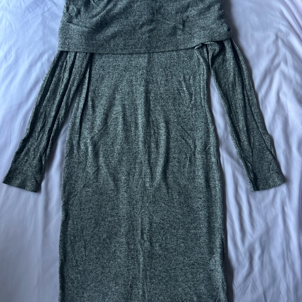 Source Unknown Gray Long Sleeve Dress